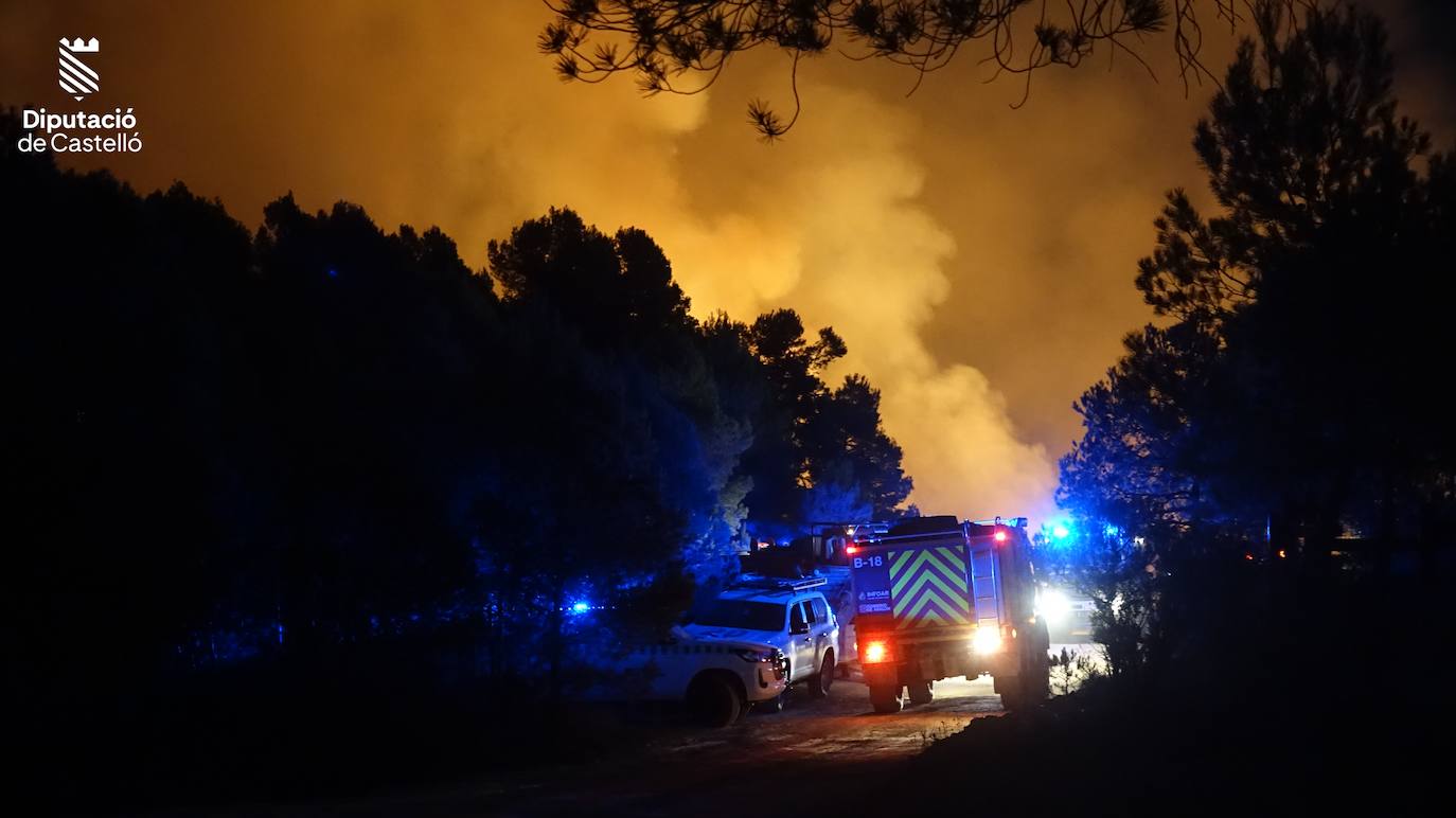 Incendio forestal en Villanueva de Viver