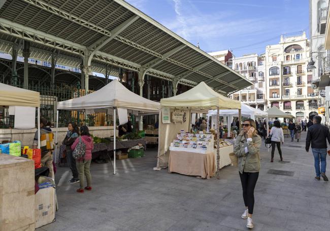 El mercadillo de agricultores, este martes.