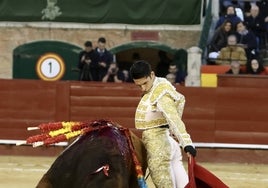 Talavante durante su actuación en la feria de Fallas.