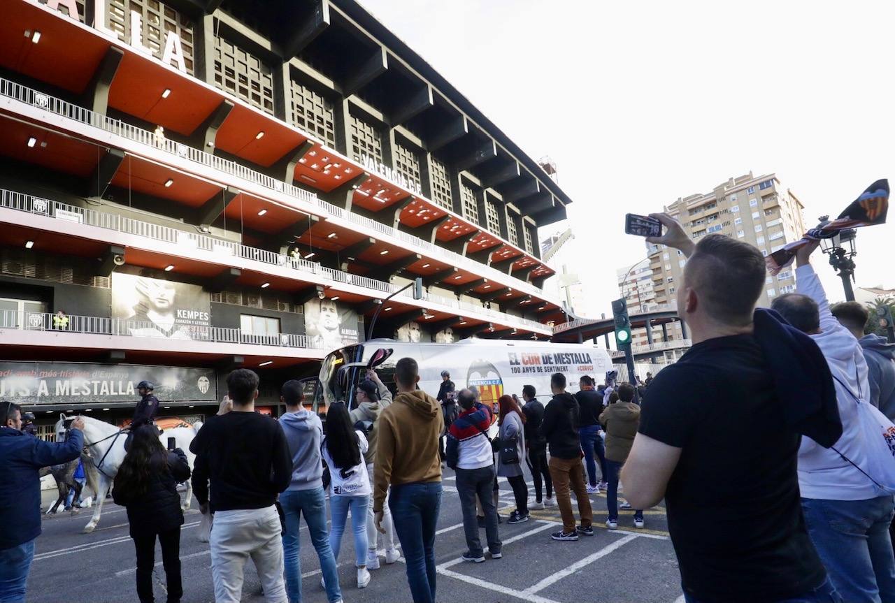 Así ha sido la llegada del Valencia a Mestalla