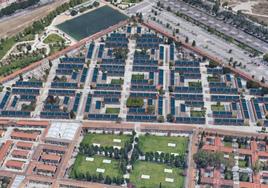 Simulación de la colocación de las placas solares en el Cementerio General de Valencia.