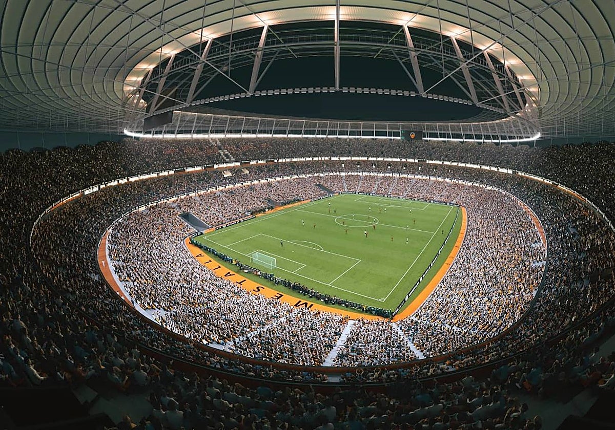 Figuración del aspecto interior del nuevo Mestalla.