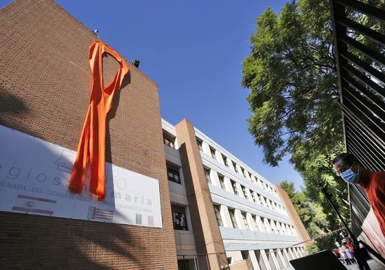 Protesta contra la Lomloe en un colegio concertado.