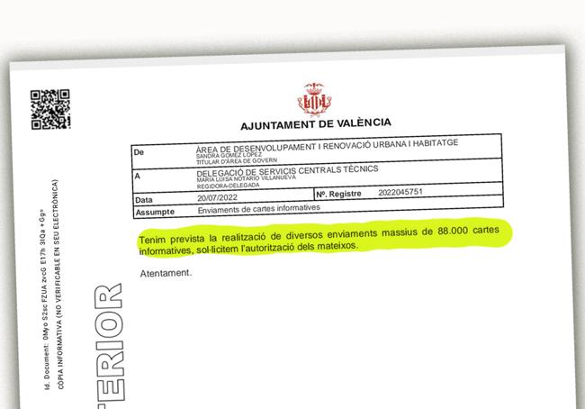 20/07/2022 | 88.000 misivas. En julio de 2022, Sandra Gómez hace la primera petición de un envío masivo de cartas. Pide al área de Notario autorización para ello y anuncia que su idea es remitir 88.000 cartas.