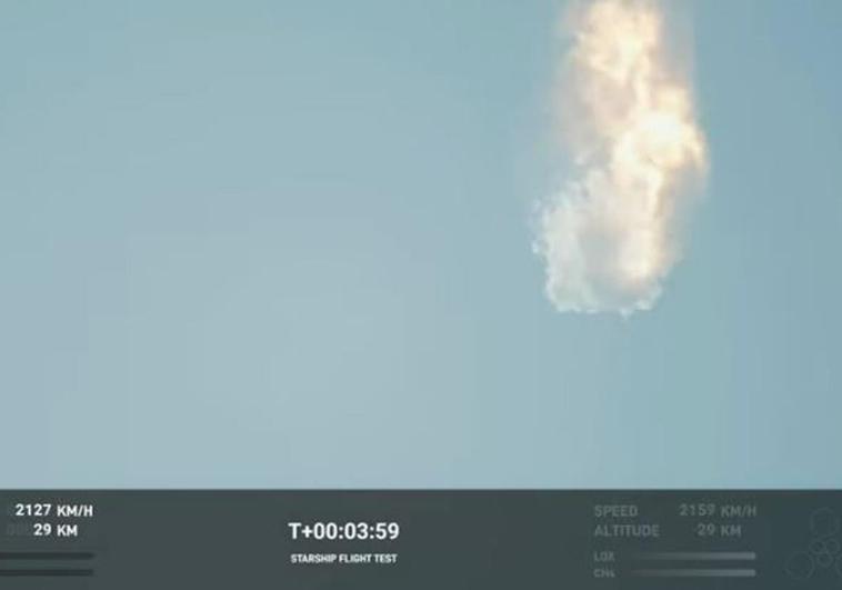 Así ha explotado en el aire el cohete de Elon Musk a 2.127 km/h