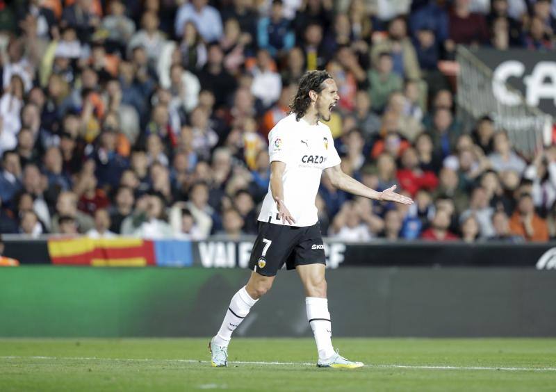 Edinson Cavani en el Valencia-Sevilla.