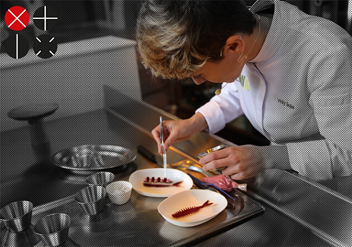 La cocinera valenciana Vicky Sevilla, durante su ponencia sobre escabeches.