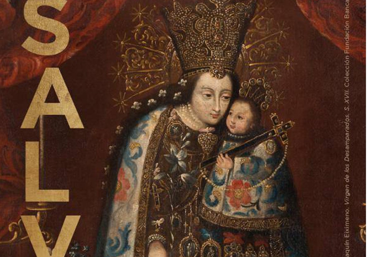 Detalle del cartel que reproduce la pintura del siglo XVII.