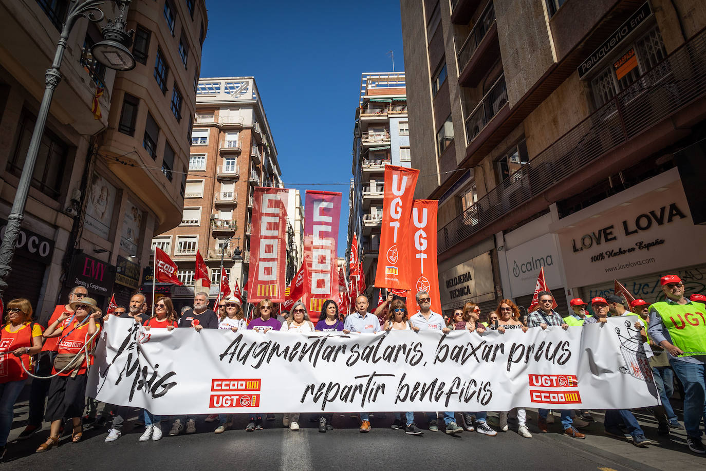 Así ha transcurrido la manifestación del 1 de mayo en Valencia