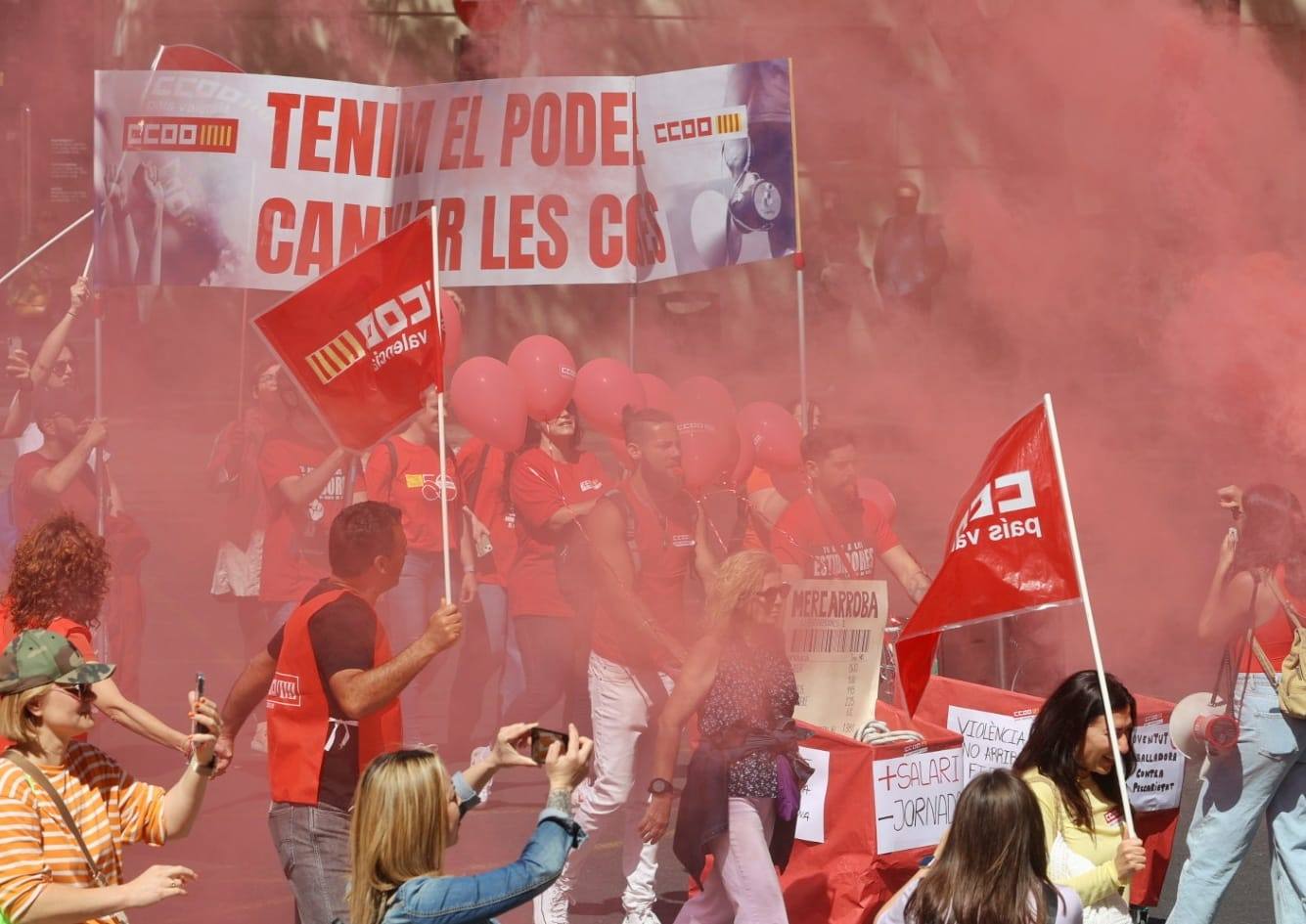 Así ha transcurrido la manifestación del 1 de mayo en Valencia