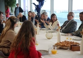 María José Catalá, durante el encuentro con el Propeller.