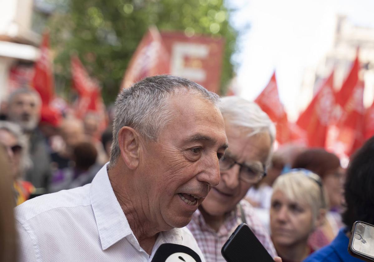 Joan Baldoví en la manifestación por el Día Internacional de los Trabajadores en Valencia