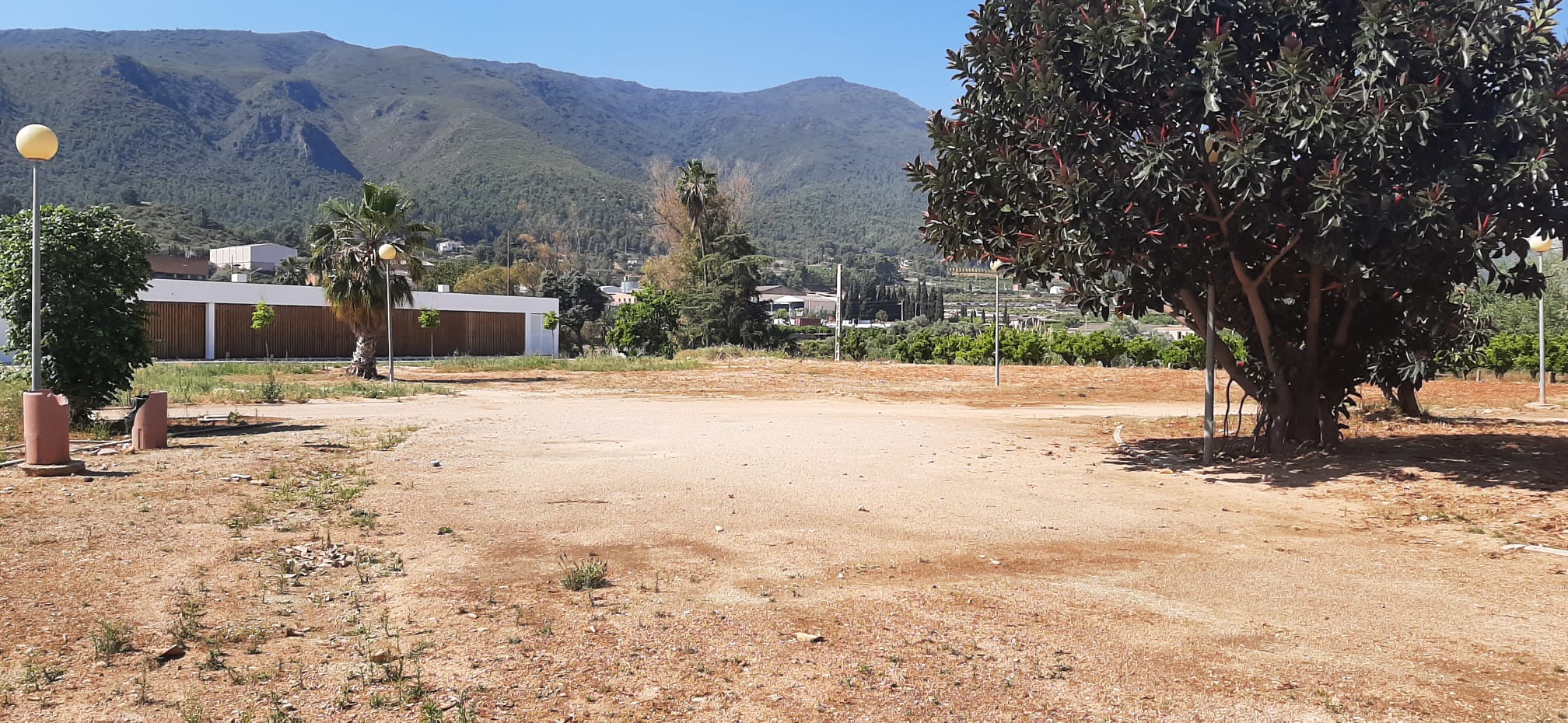 El solar donde se edificará el pabellón está en el polideportivo municipal.