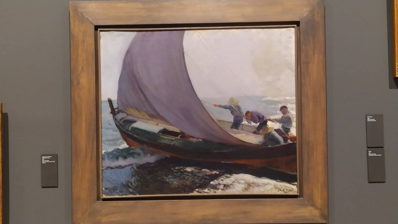 Imagen secundaria 1 - 'De arriba abajo, 'Día gris en la playa de Valencia', 'Viento de mar. Valencia (Ráfaga de viento)' y 'Taberna valenciana'.