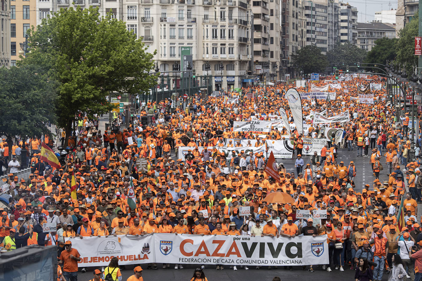 Así ha sido la manifestación en defensa de la caza celebrada en Valencia