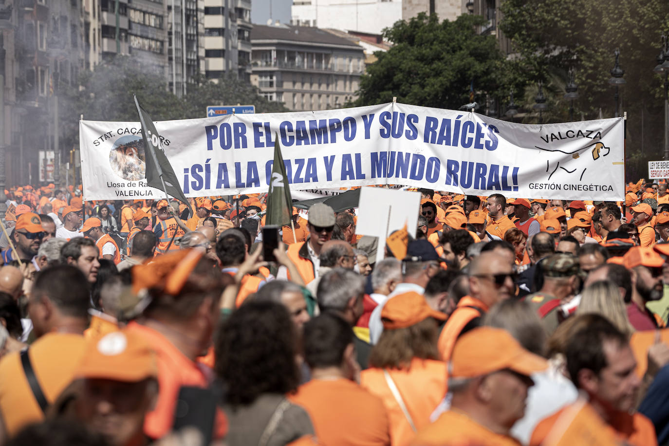 Así ha sido la manifestación en defensa de la caza celebrada en Valencia