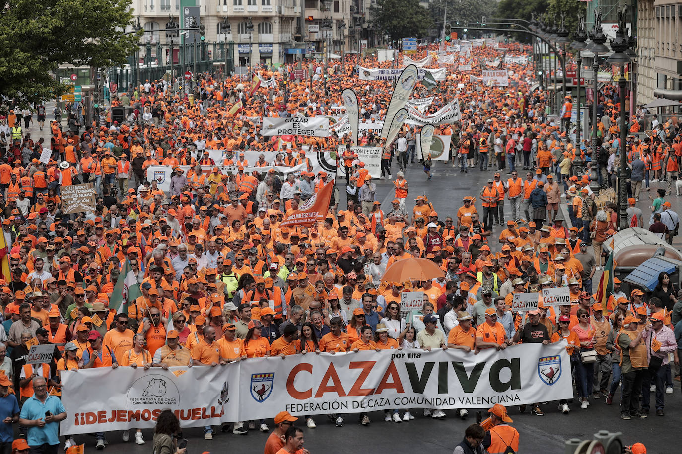 Así ha sido la manifestación en defensa de la caza celebrada en Valencia