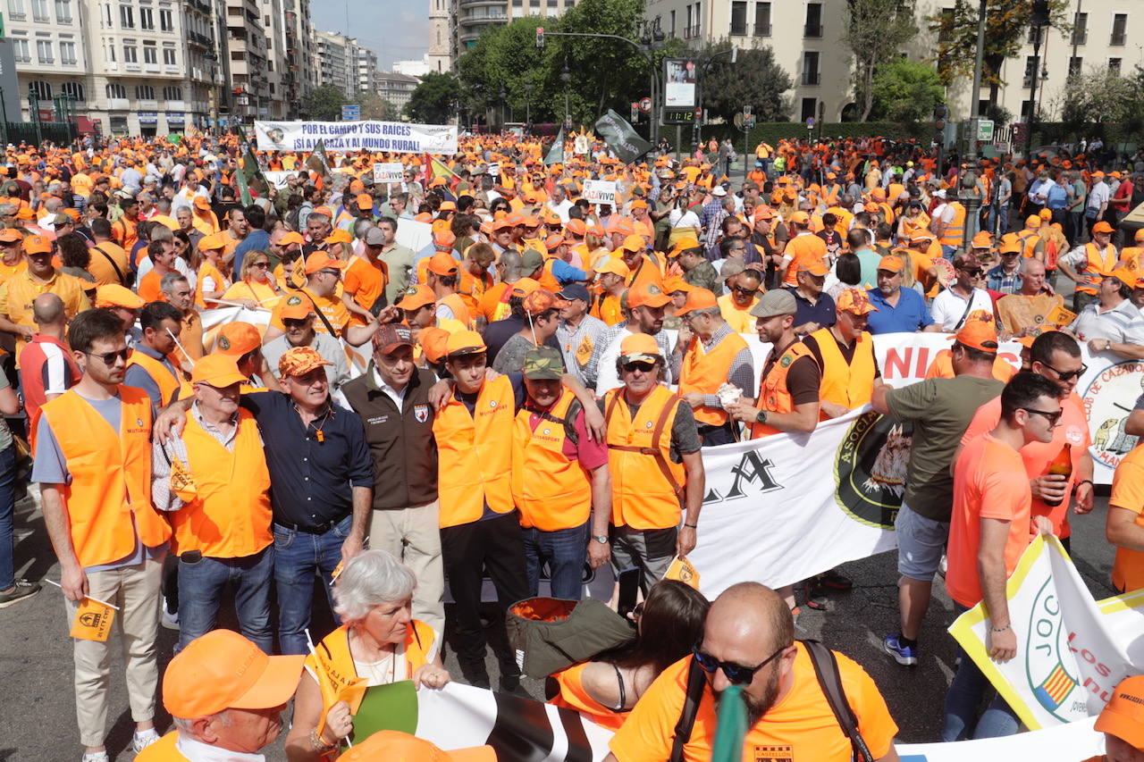 Así ha sido la manifestación en defensa de la caza celebrada en Valencia