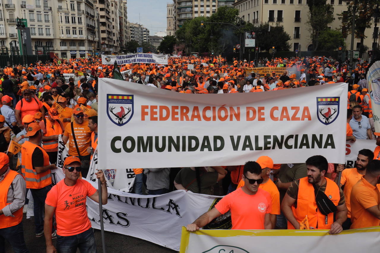 Así ha sido la manifestación en defensa de la caza celebrada en Valencia