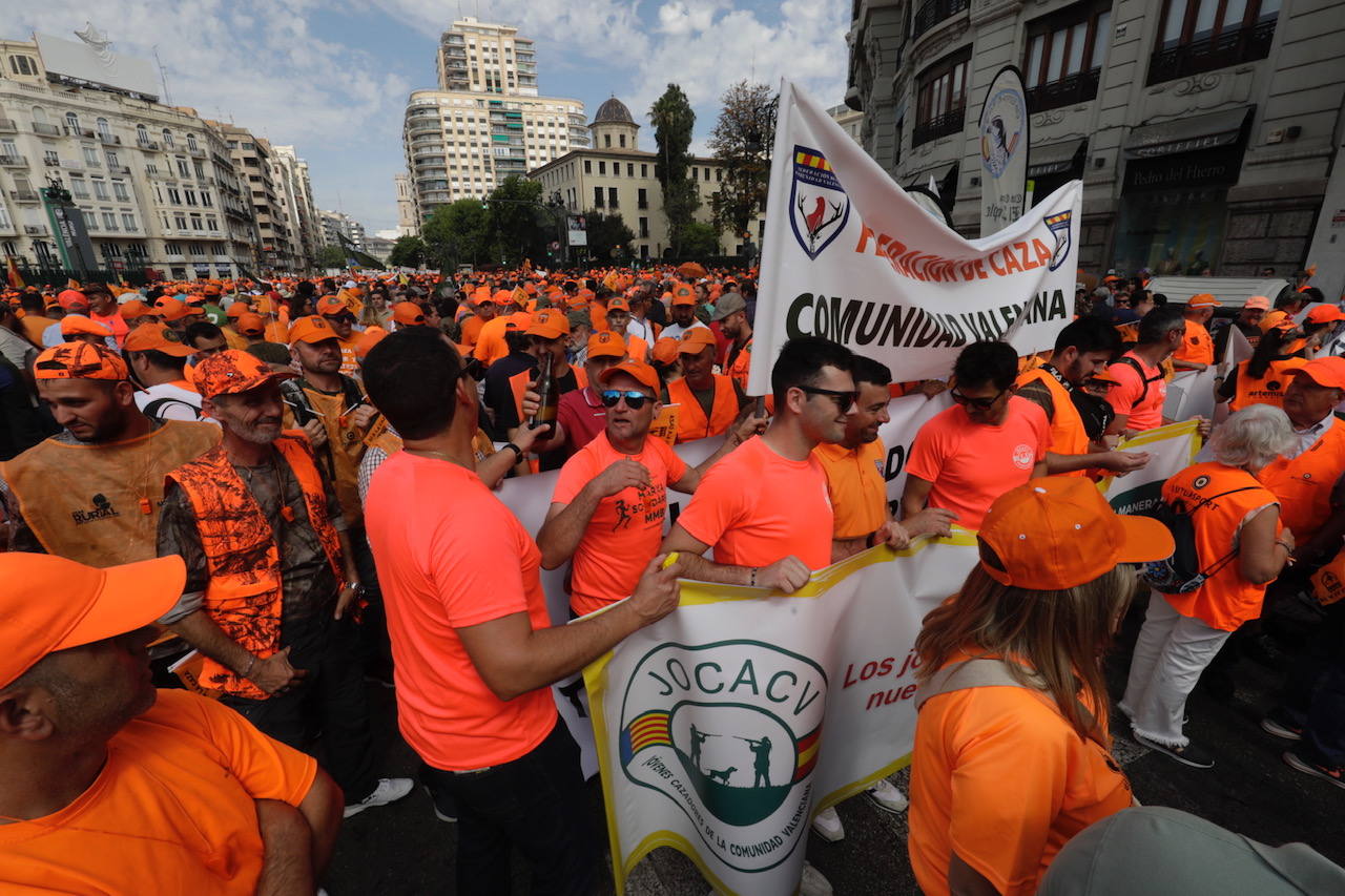 Así ha sido la manifestación en defensa de la caza celebrada en Valencia