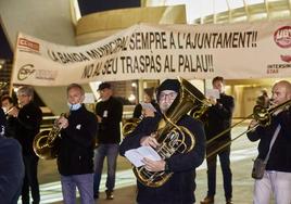 La Banda Municipal de Valencia, en una de sus protestas.