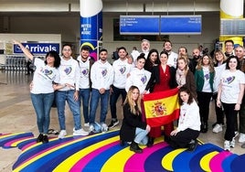 La delegación española en Eurovisión, formada por más de una veintena de personas, acompañando a Blanca Paloma.