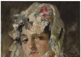 'Cabeza de mujer con mantilla', de Joaquín Sorolla, se encuentra en el Museo del Ampurdán.