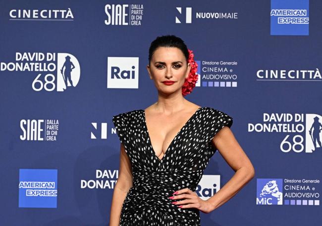 Penélope Cruz, con un recogido en un acto en Italia el pasado miércoles.