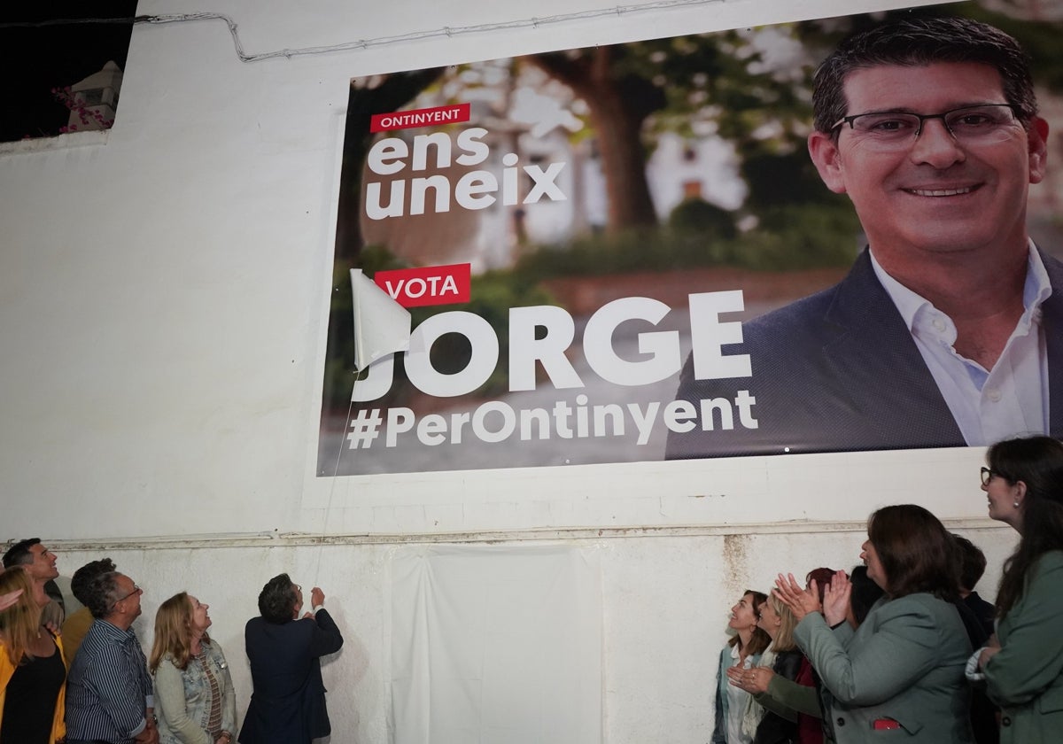 Momento del arranque de la campaña electoral de Jorge Rodríguez.