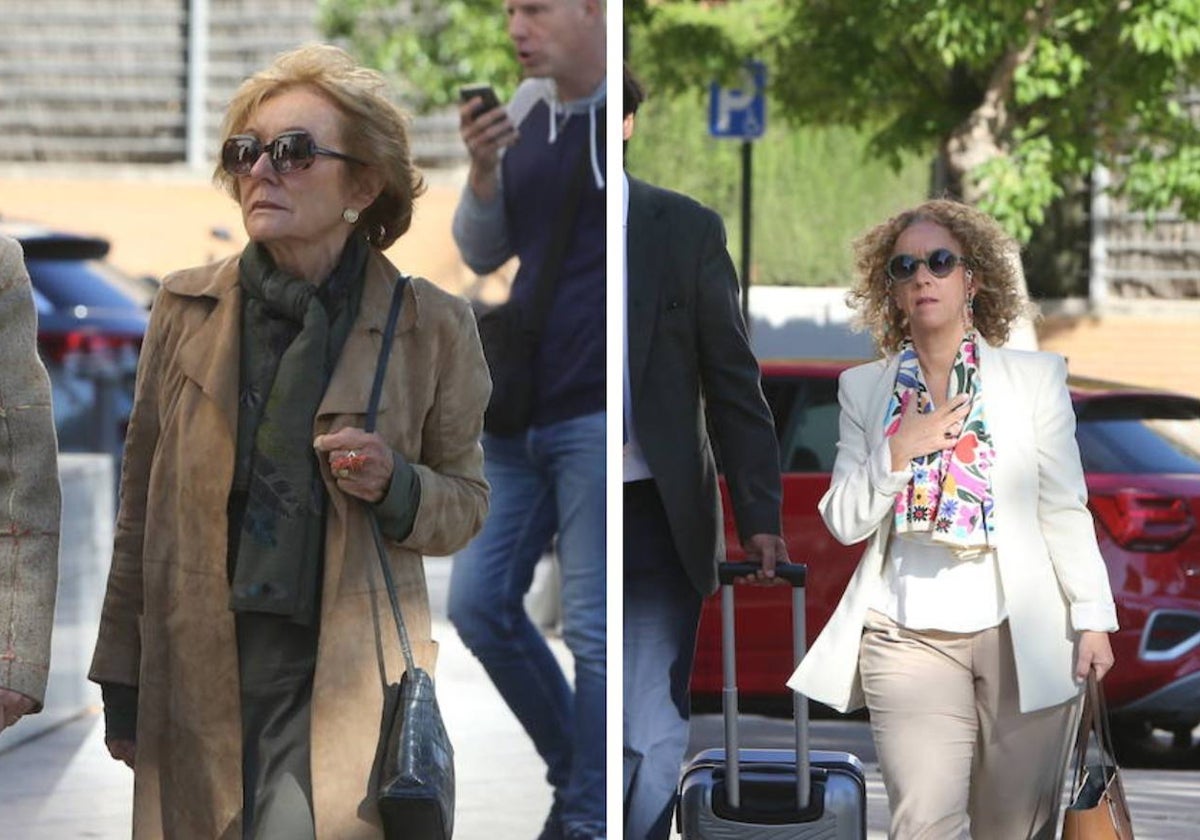 Carmen Pérez, exdirectora del Ivacor, y Gemma Conreras, actual responsable del espacio cultural a su llegada a la Ciudad de la Justicia.