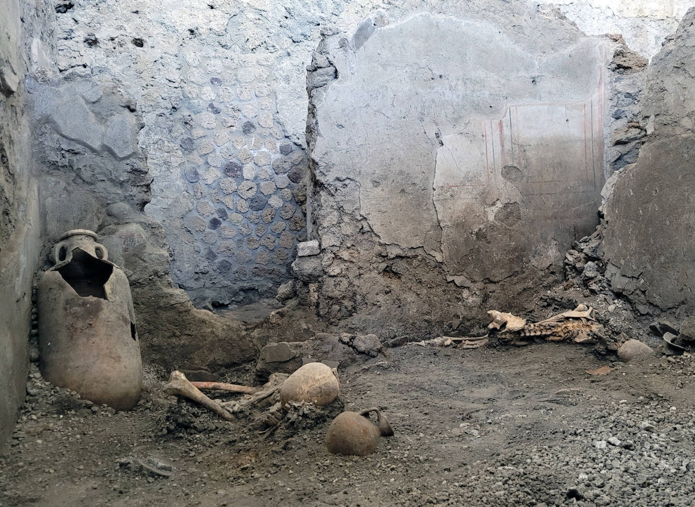 Hallan nuevos esqueletos en Pompeya: dos cuerpos que murieron tras la erupción del volcán Vesubio