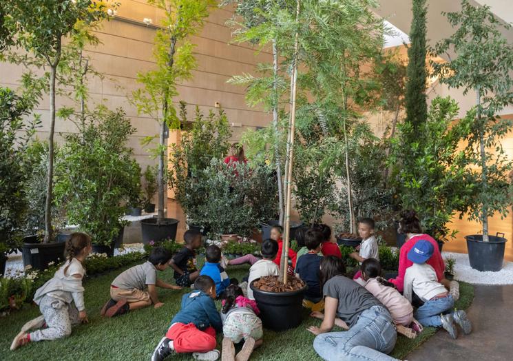 Visitas escolares en el jardín del IVAM.