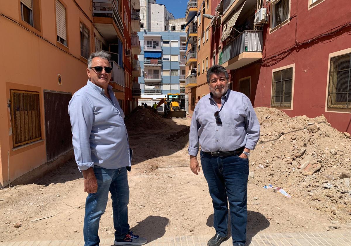 Obras en este barrio alcireño.