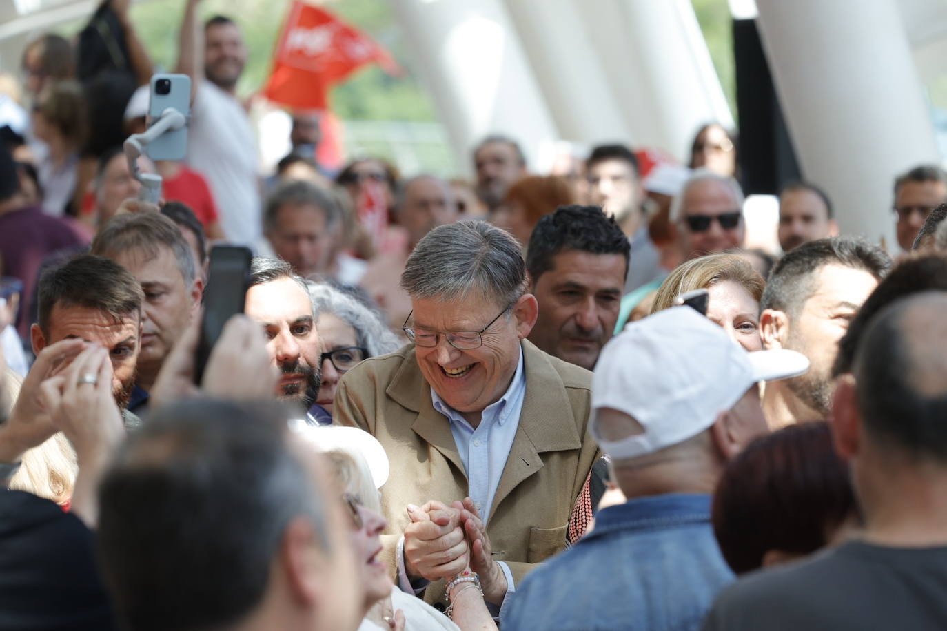 Fotos del mitin de Pedro Sánchez en Valencia antes del 28-M