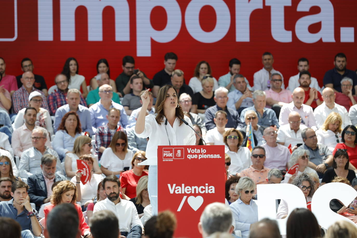 Fotos del mitin de Pedro Sánchez en Valencia antes del 28-M