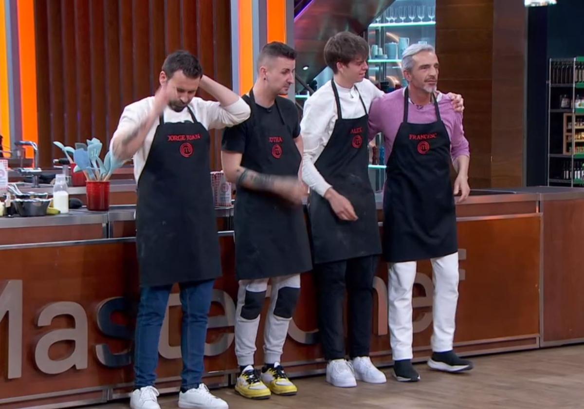 Jorge Juan, Jotha, Álex y Francesc se enfrentan a la expulsión este martes en 'MasterChef'.