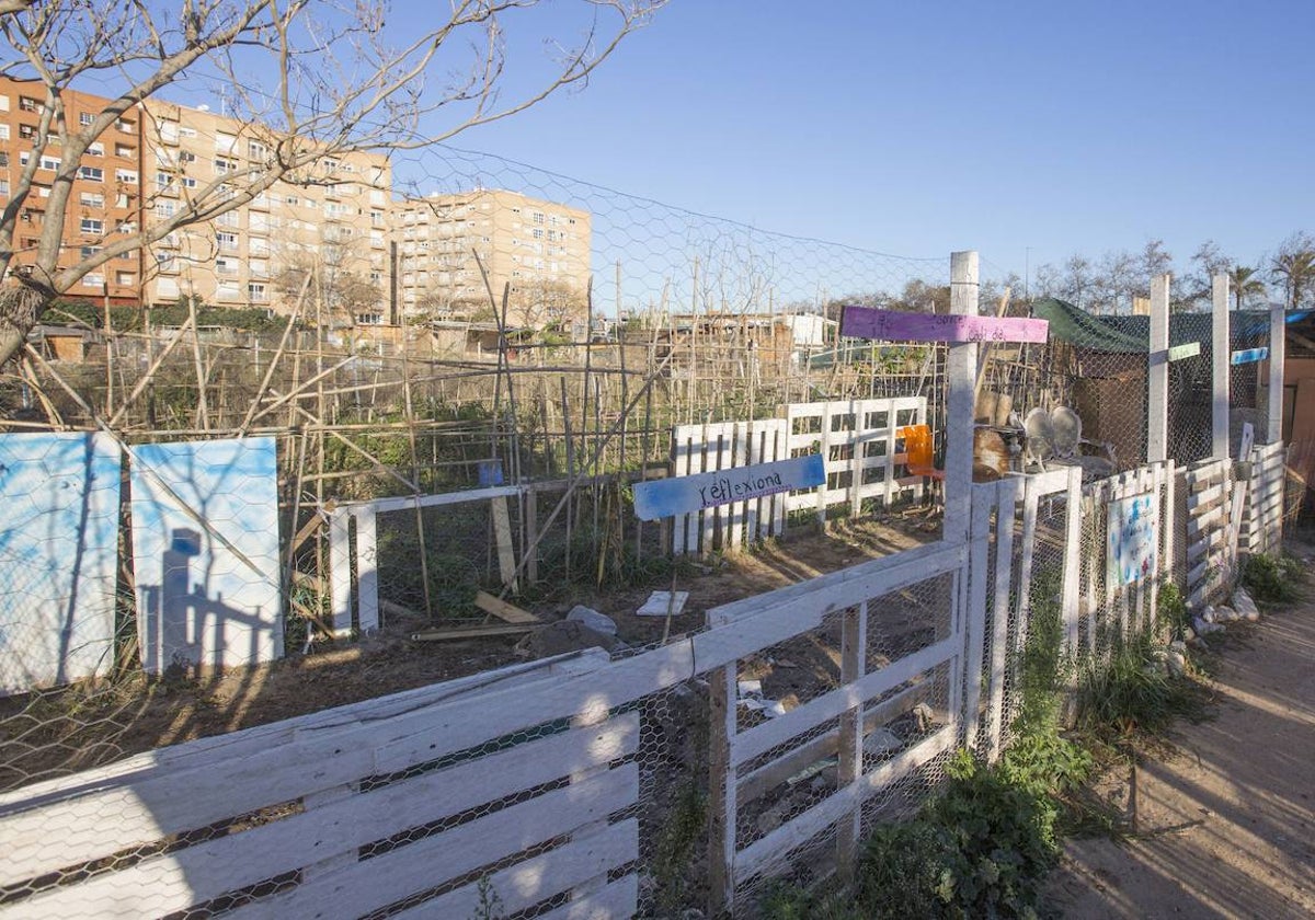 Zona de huerta de Benimaclet incluida en el  proyecto de urbanización pendiente.