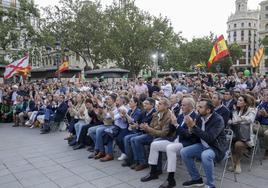 Un mitin de Vox en la ciudad de Valencia durante la campaña electoral.