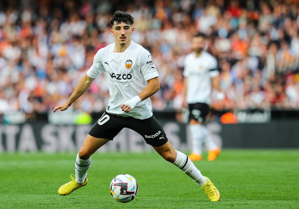 Diego López, durante el último partido del Valencia en Mestalla ante el Espanyol