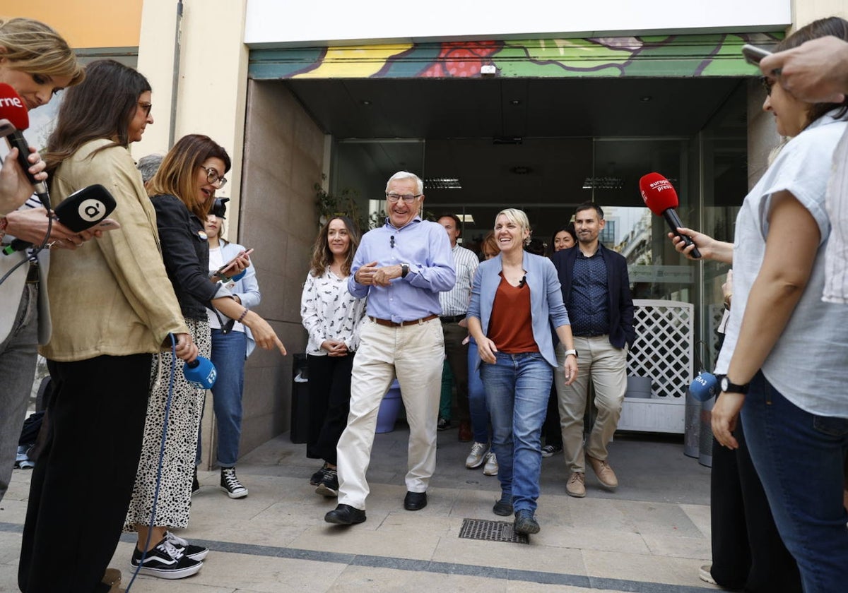 El alcalde de Valencia en funciones, Joan Ribó, tras la reunión de la Ejecutiva nacional.