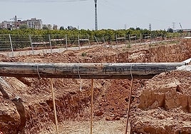 Zona de la balsa destruida.