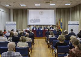 Momento de la presentación del vídeo del Tribunal de las Aguas de Valencia.