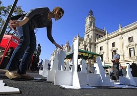 Actos de Escola Valenciana en la plaza del Ayuntamiento en 2017.
