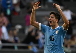 Facundo González, durante el Mundial sub-20 con Uruguay.