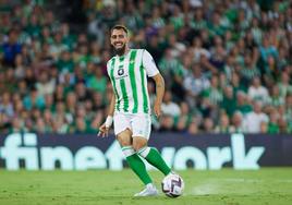 Borja Iglesias durante el partido homenaje que el Betis dedicó a Joaquín.