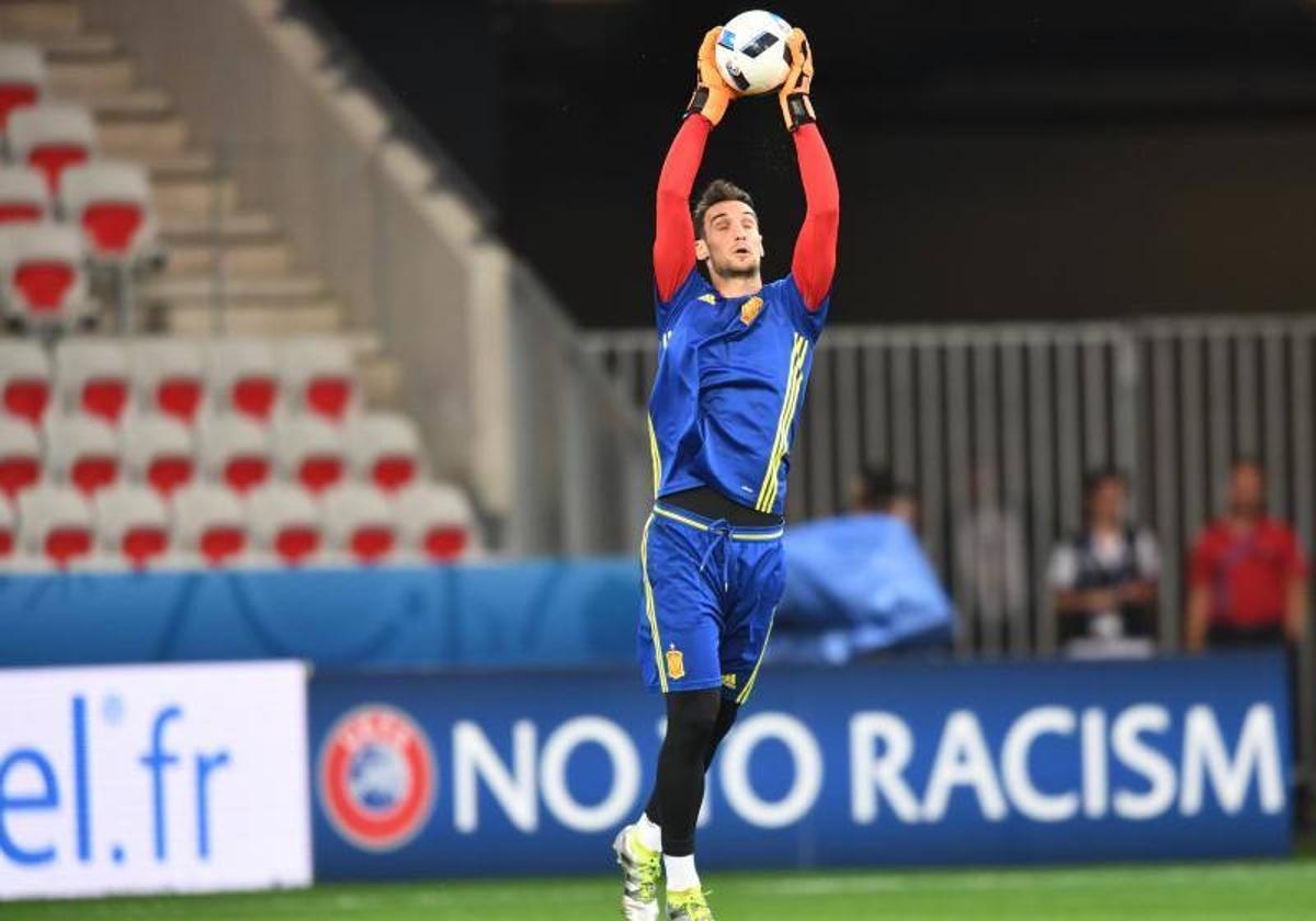 Sergio Rico, con la selección española.