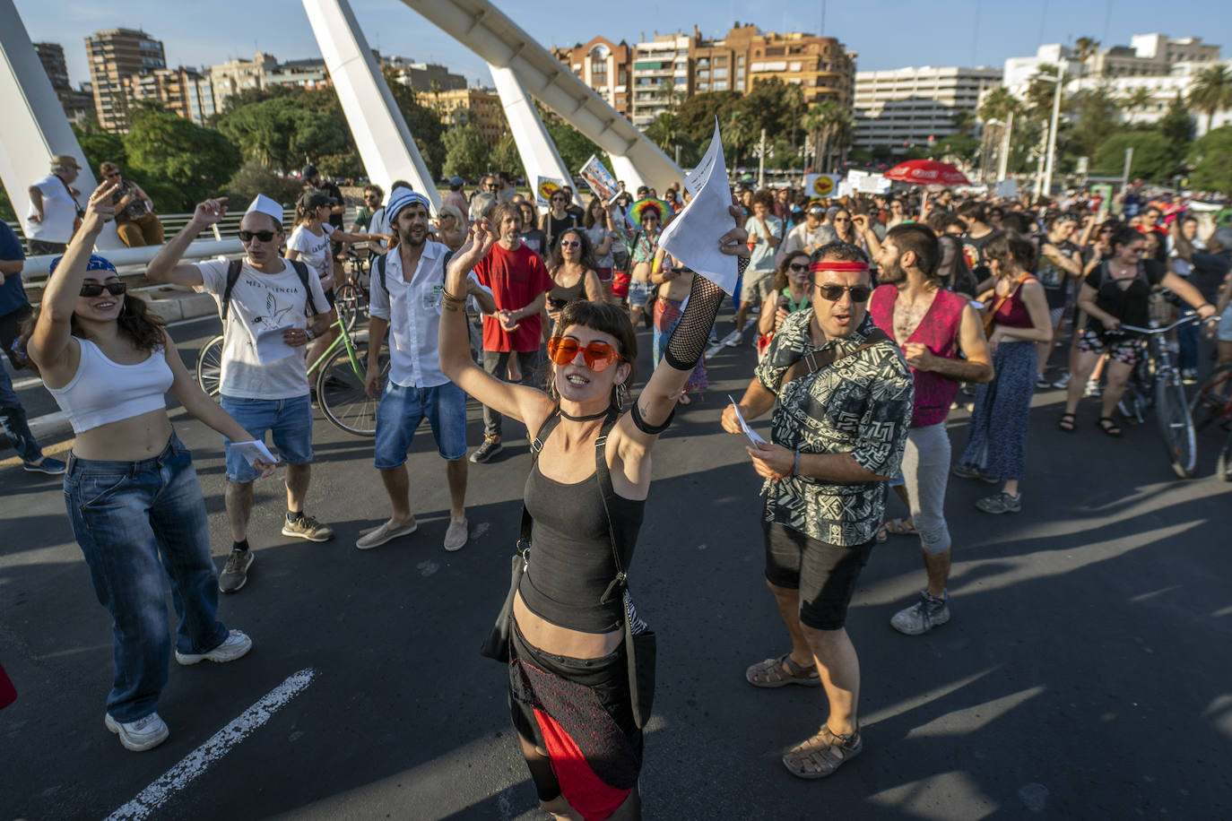 Varios colectivos se manifiestan contra la ampliación del puerto de Valencia