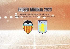 Cartel promocional del partido Valencia-Aston Villa.