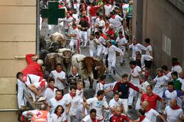 Emocionante tercer encierro en Pamplona