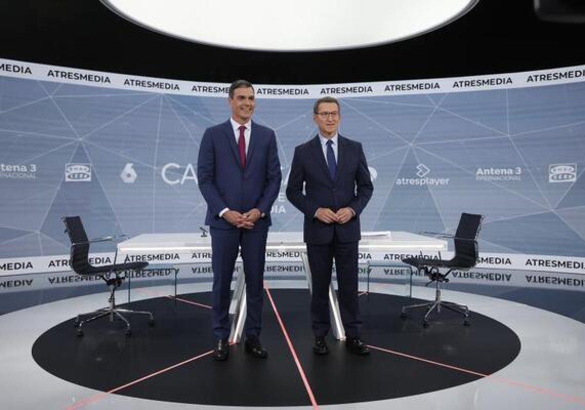 El detalle que diferencia la vestimenta de Sánchez y Feijóo en el debate electoral